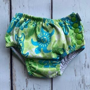 iPlay Washable/Reusable Baby Swim Diaper Bottoms Green & Blue Turtles 24 Months